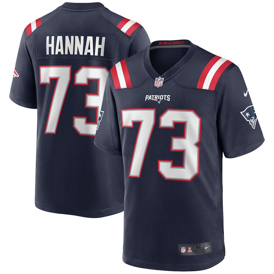 Men New England Patriots 73 John Hannah Nike Navy Game Retired Player NFL Jersey